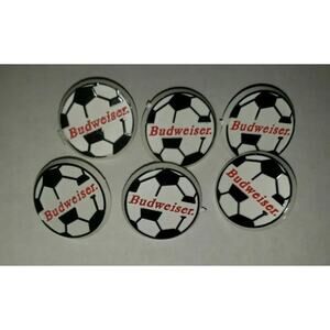 Vintage Budweiser Soccer Lapel Pins Lot of 6 New